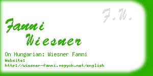 fanni wiesner business card